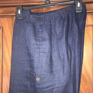 Navy linen Lantana L pants.